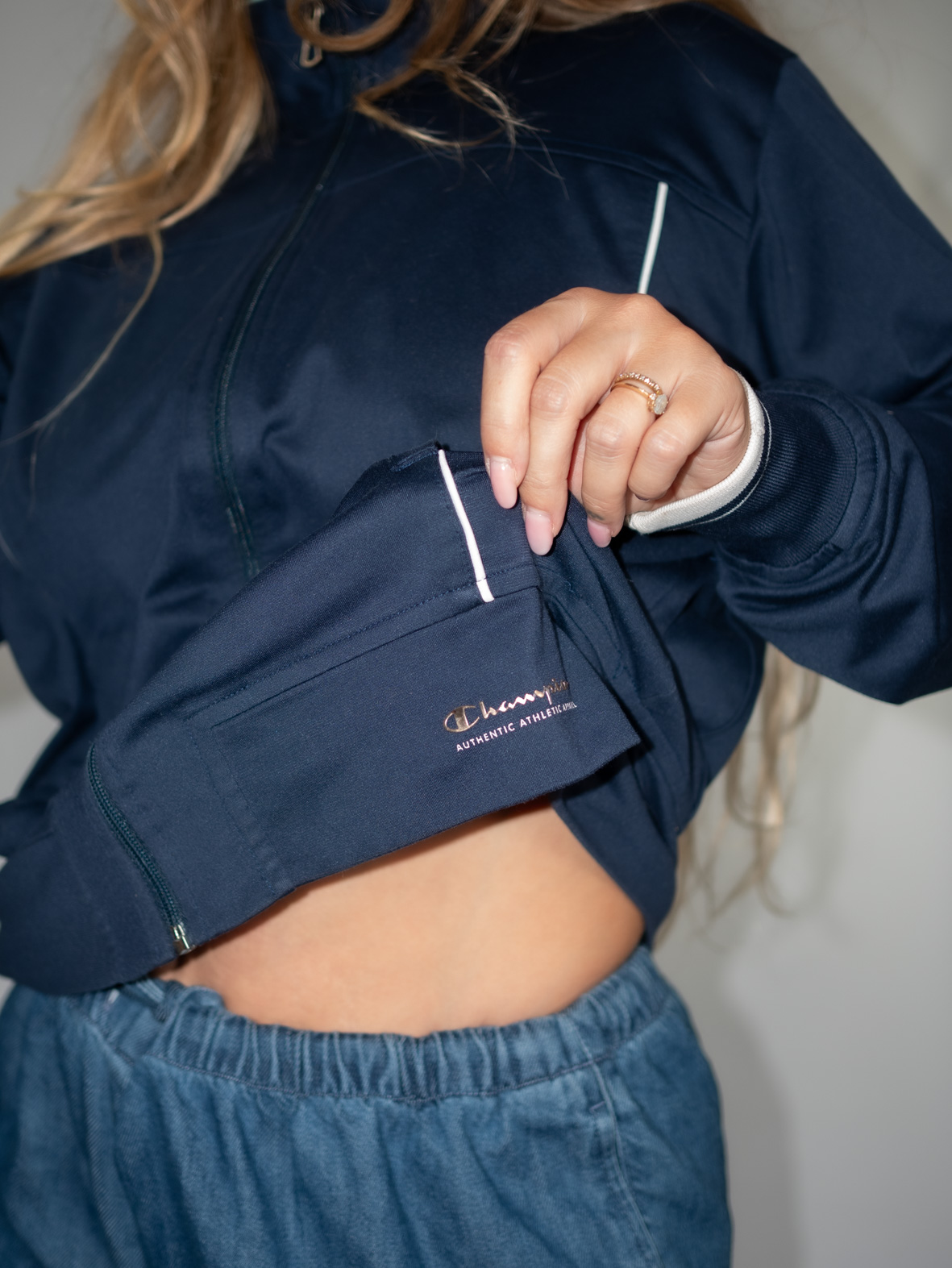 Vintage Champion Navy Track Jacket - M - Image 2