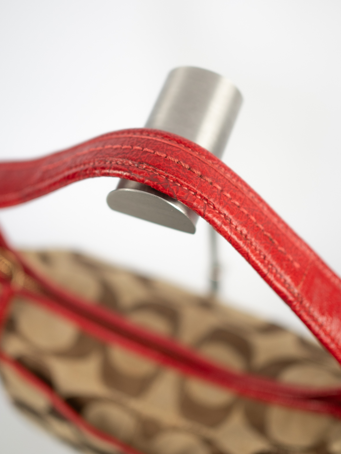 Vintage Coach Signature Hobo Bag – Red - Image 6