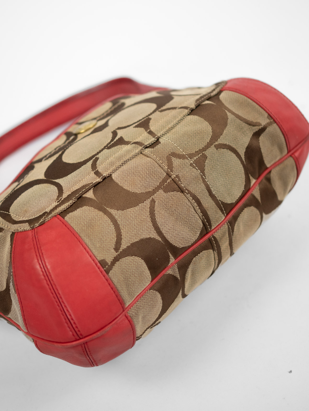 Vintage Coach Signature Hobo Bag – Red - Image 8