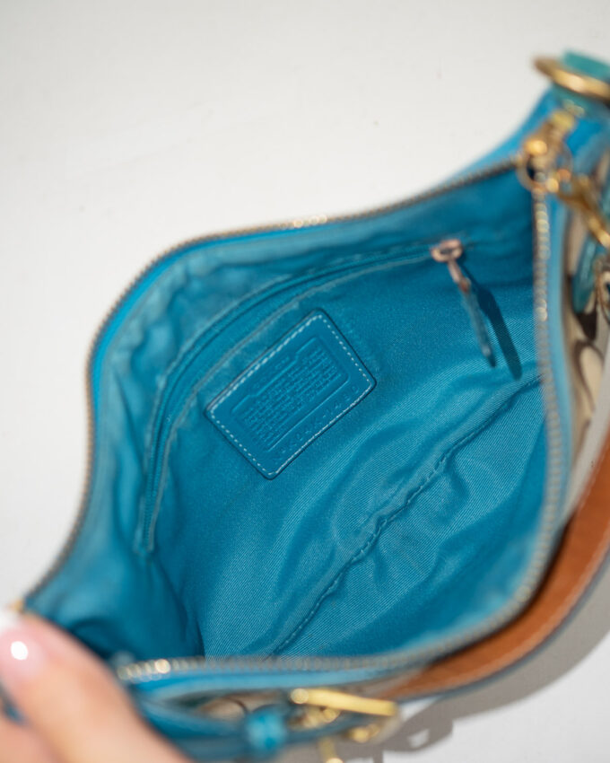 Rare Vintage Coach Signature Mini Hobo – Turquoise
