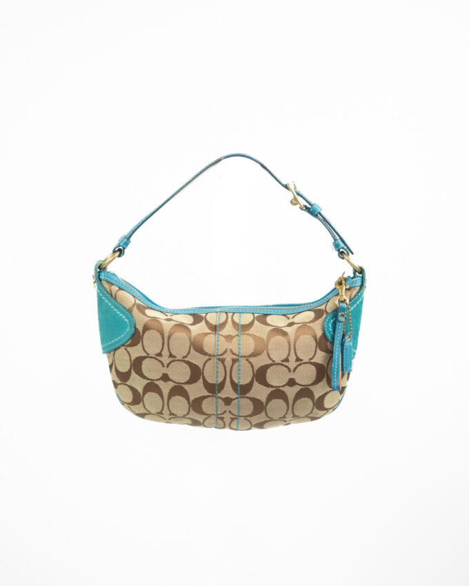 Rare Vintage Coach Signature Mini Hobo – Turquoise
