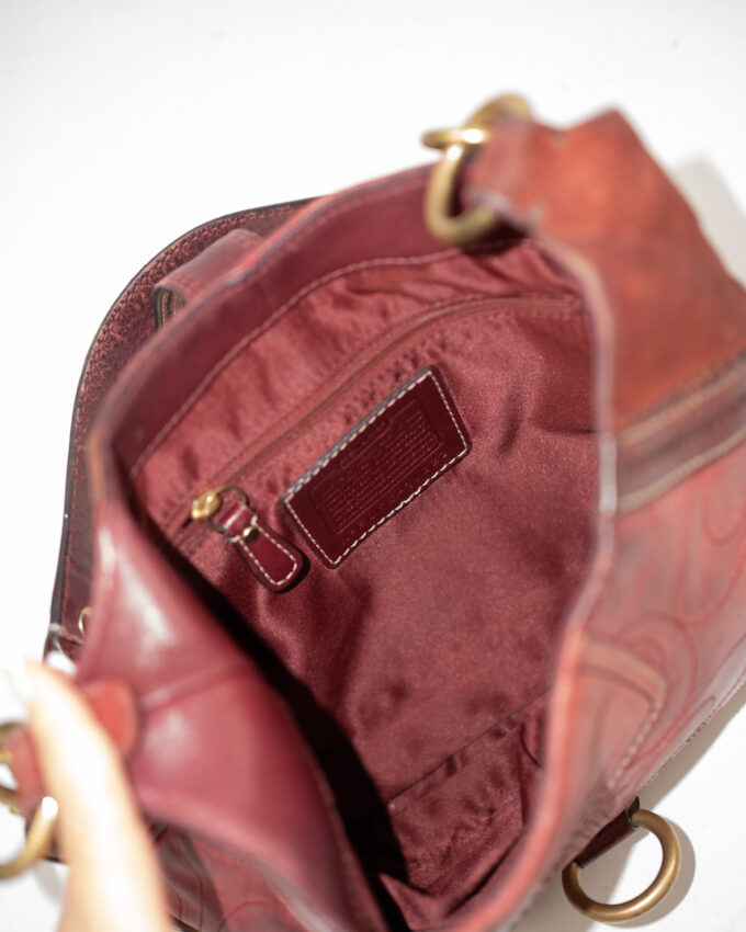 Vintage Coach Hampton Leather Shoulder Bag – Burgundy