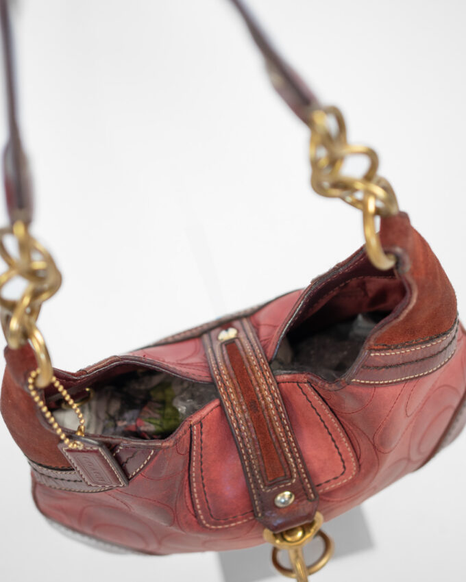 Vintage Coach Hampton Leather Shoulder Bag – Burgundy