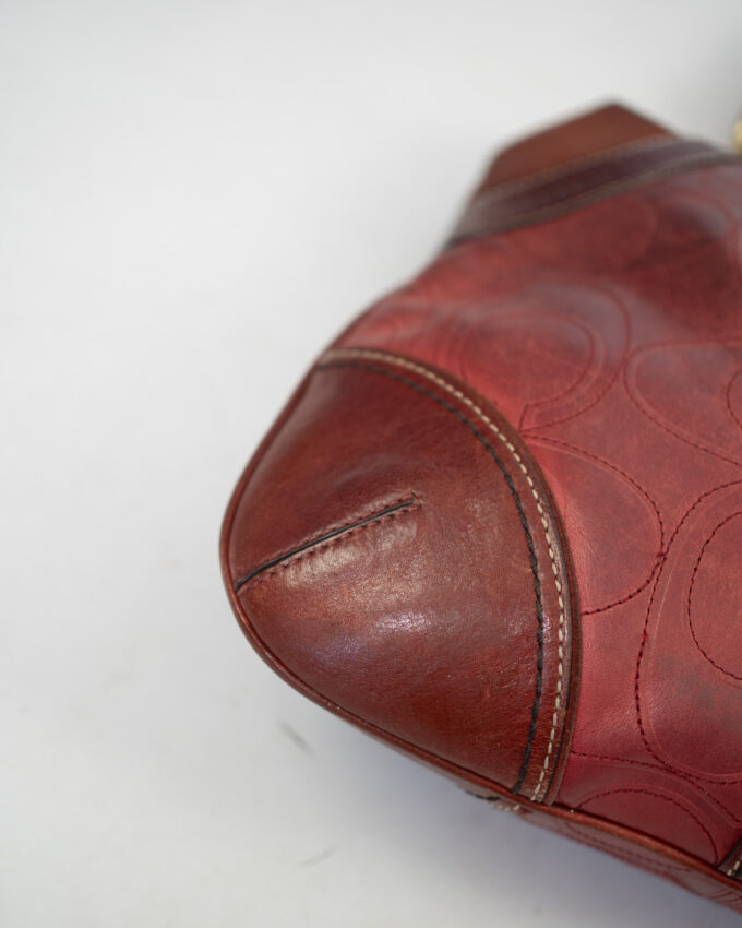 Vintage Coach Hampton Leather Shoulder Bag – Burgundy