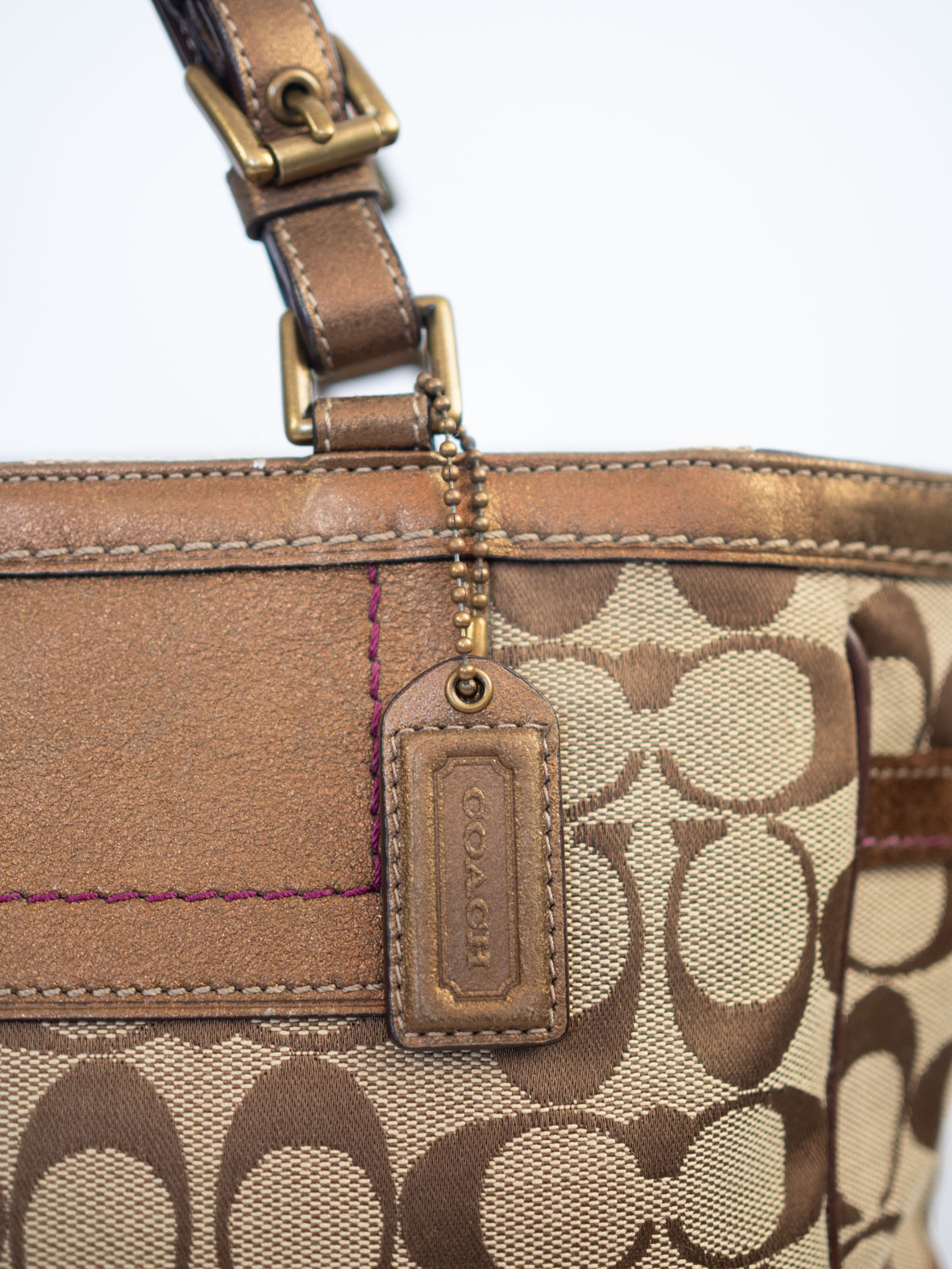 Vintage Coach Signature Tote Bag - Image 4