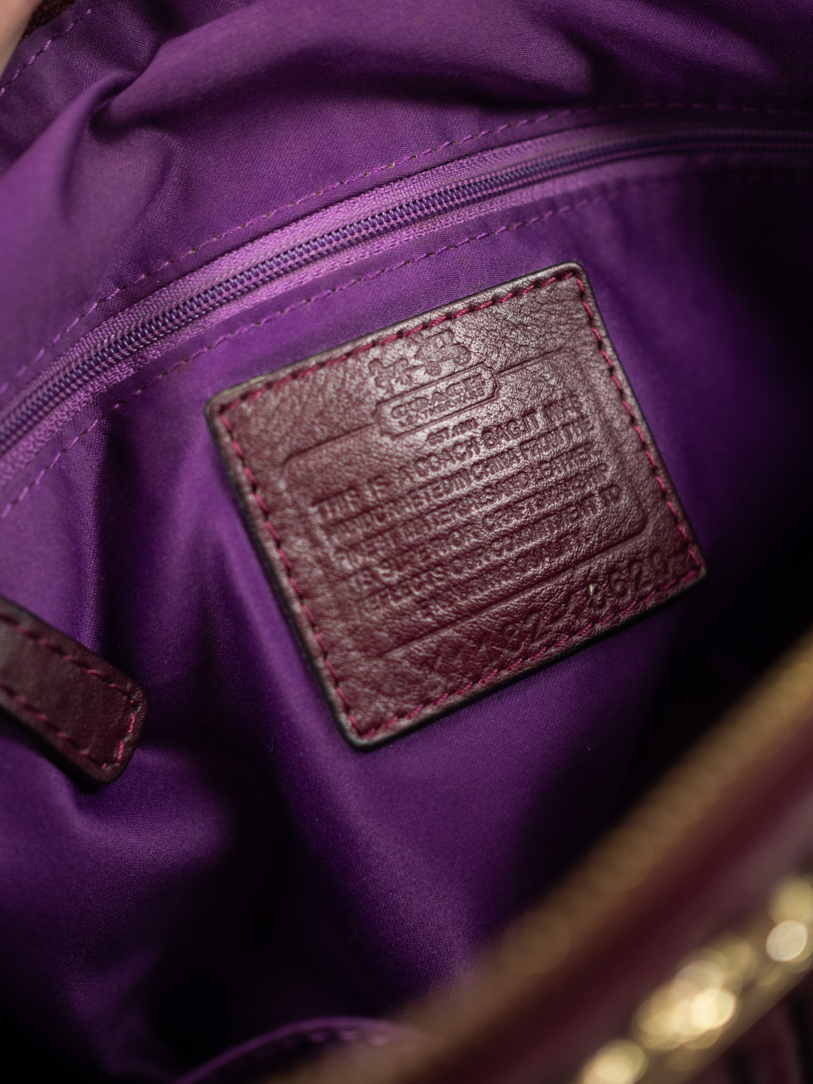 Vintage Coach Madison Full Leather Burgundy Two-Way Bag - Image 3