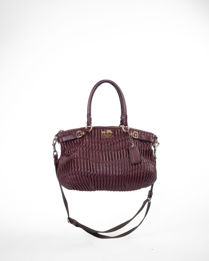 Vintage Coach Madison Full Leather Burgundy Two-Way Bag