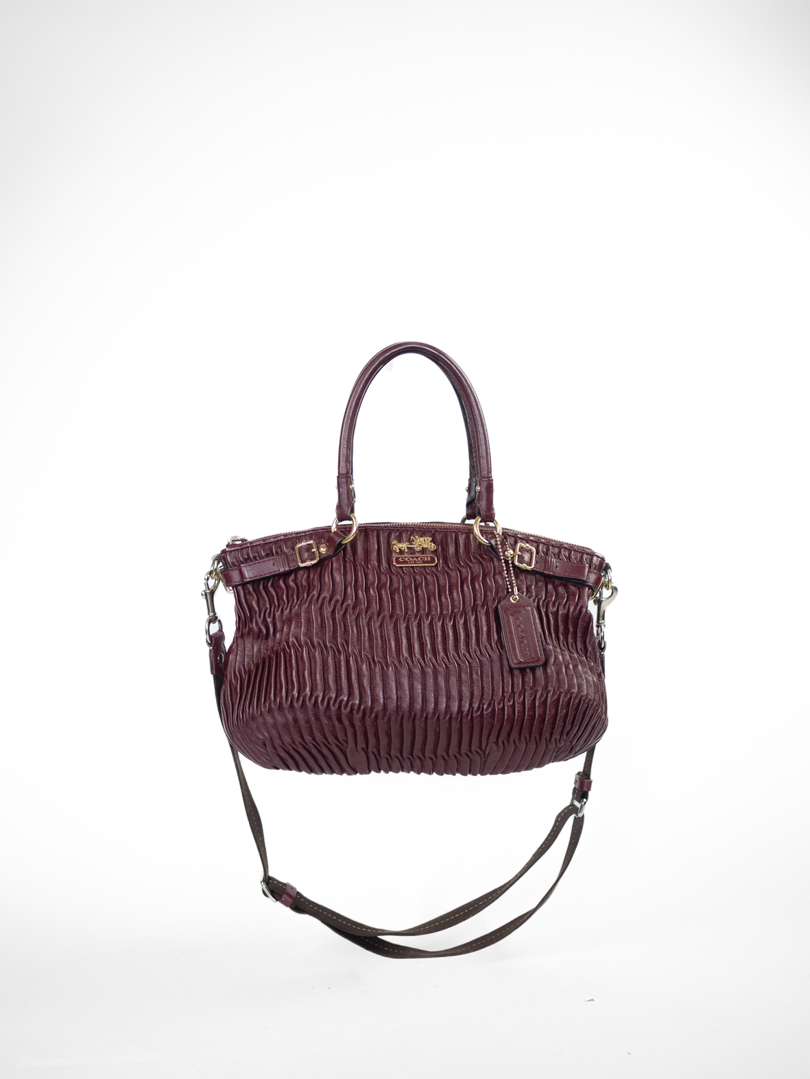 Vintage Coach Madison Full Leather Burgundy Two-Way Bag