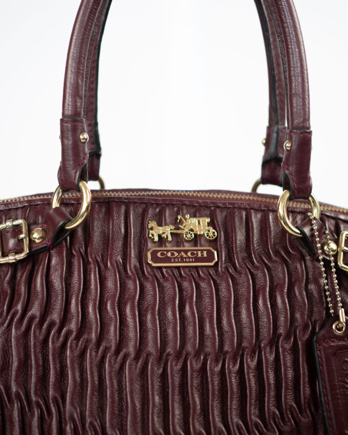Vintage Coach Madison Full Leather Burgundy Two-Way Bag