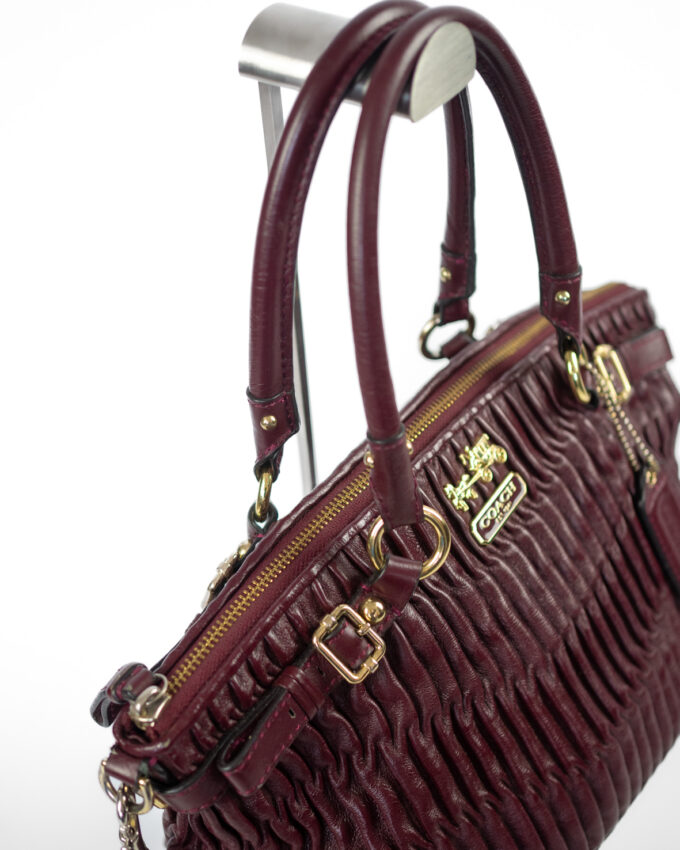 Vintage Coach Madison Full Leather Burgundy Two-Way Bag