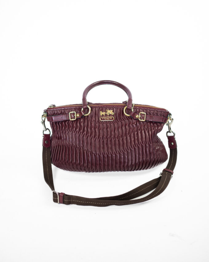 Vintage Coach Madison Full Leather Burgundy Two-Way Bag
