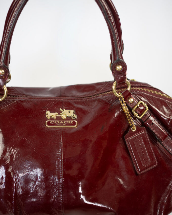 Vintage Coach Merlot Patent Leather Bag