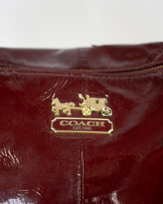 Vintage Coach Merlot Patent Leather Bag