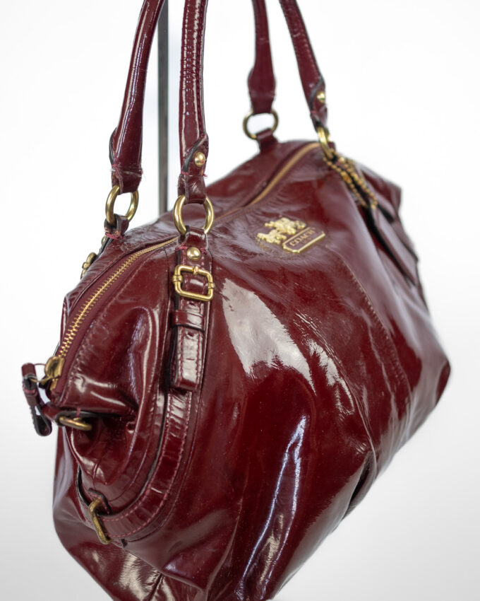Vintage Coach Merlot Patent Leather Bag