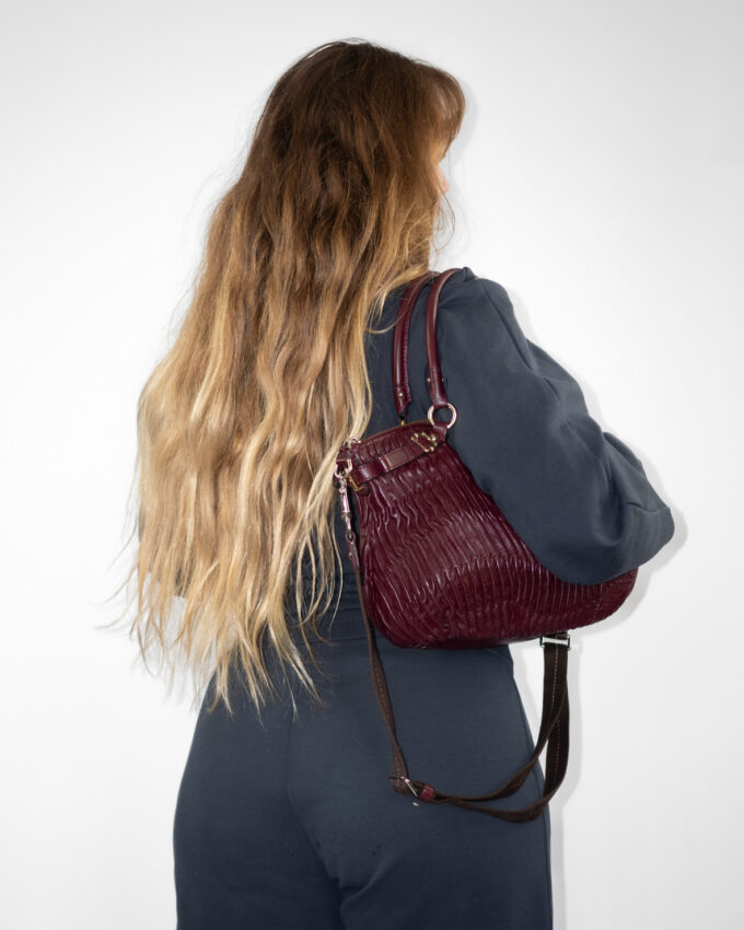 Vintage Coach Madison Full Leather Burgundy Two-Way Bag
