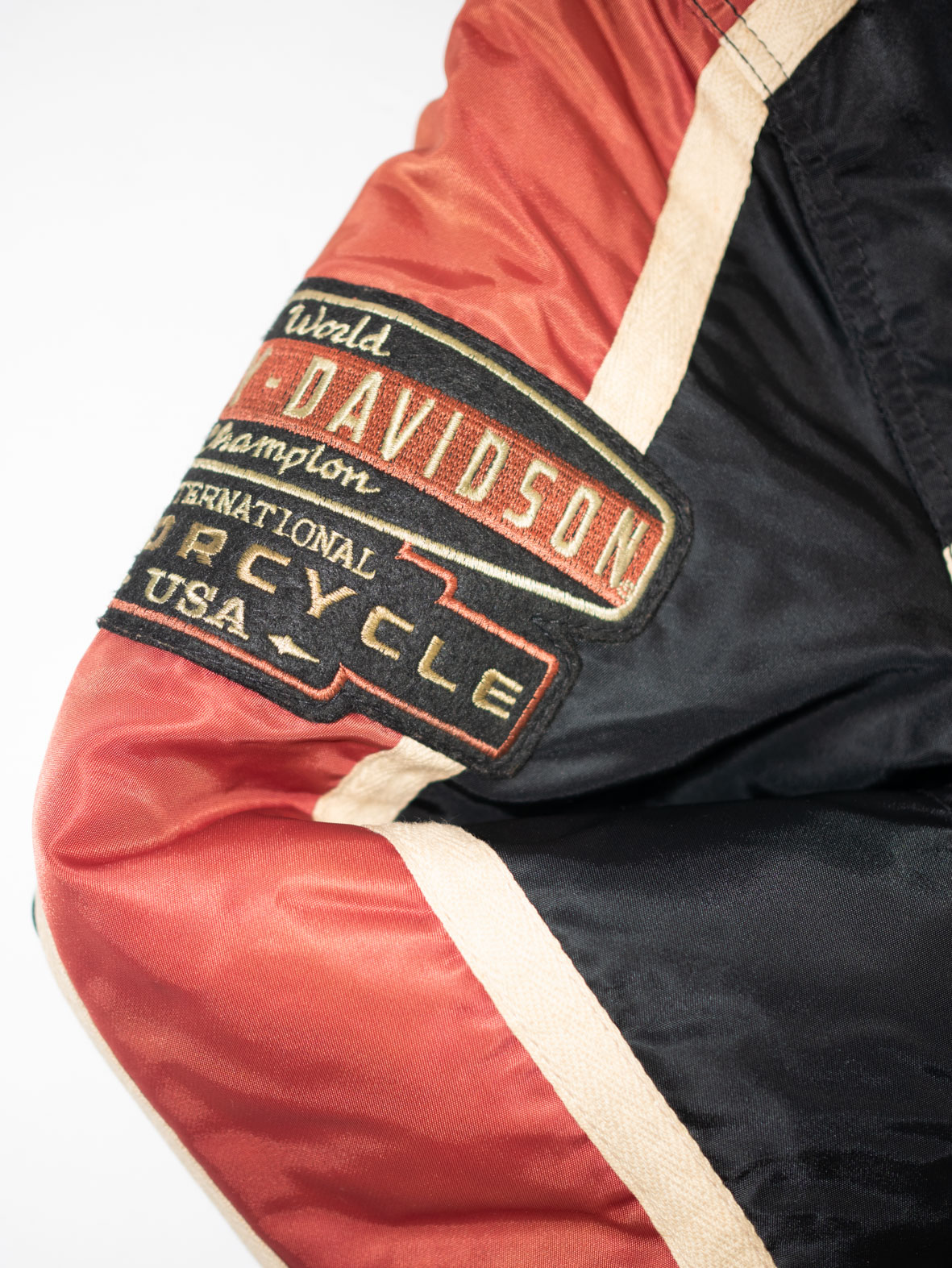 Vintage Harley-Davidson Racing Jacket – Black & Faded Red - M - Image 6