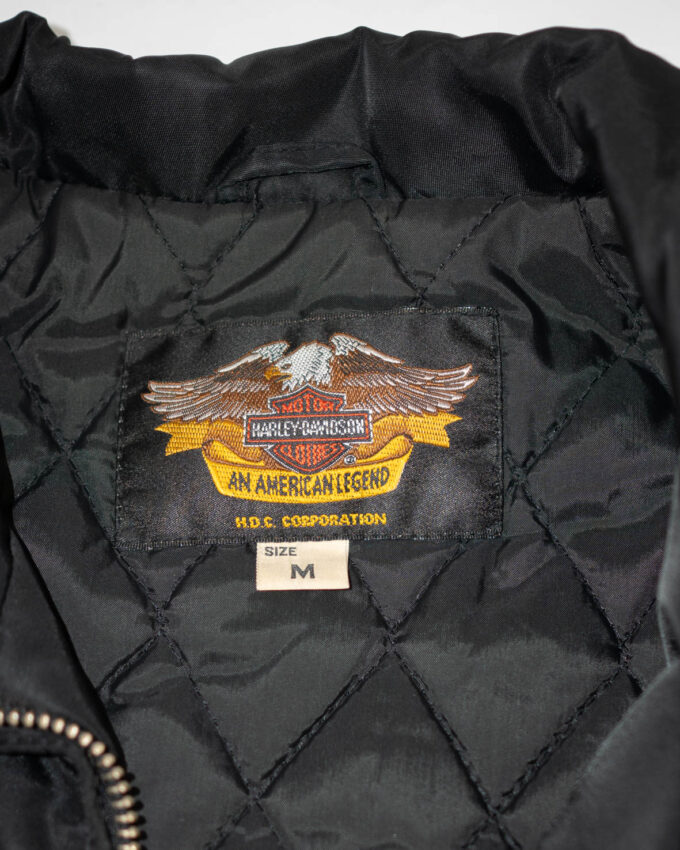 Vintage Harley-Davidson Racing Jacket – Black & Faded Red - M