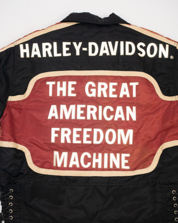Vintage Harley-Davidson Racing Jacket – Black & Faded Red - M