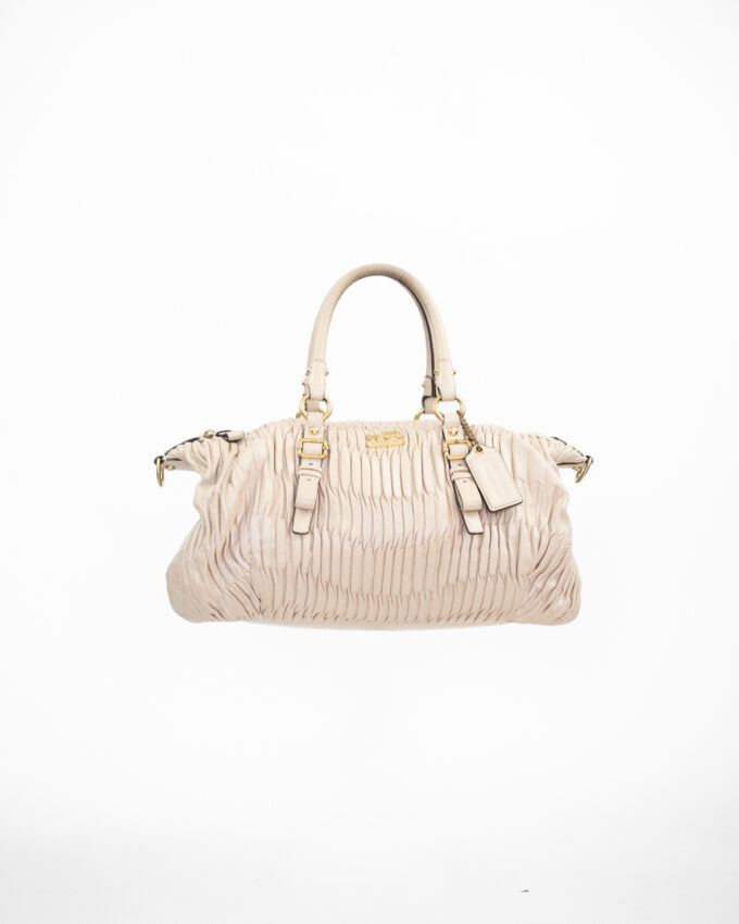Vintage Coach Madison Gathered Leather Bag – Eggshell
