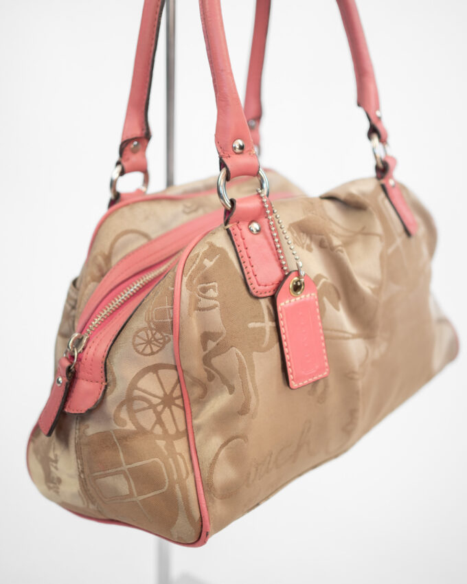 Vintage Coach Signature Barrel Bag – Soft Pink