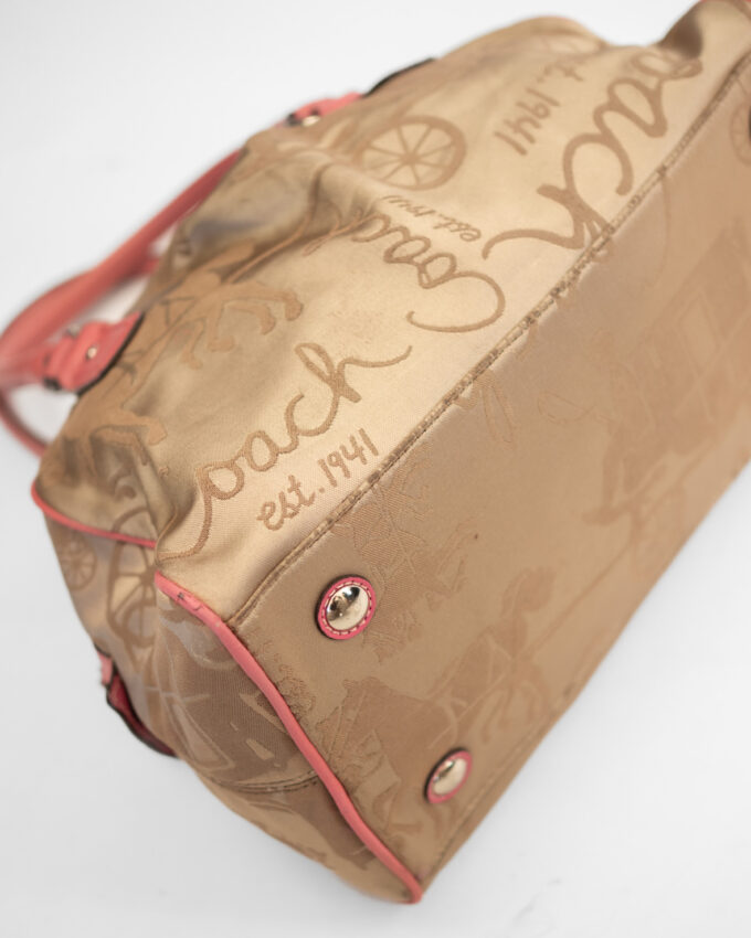 Vintage Coach Signature Barrel Bag – Soft Pink