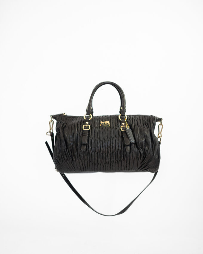 Vintage Coach Madison Gathered Leather Bag – Black