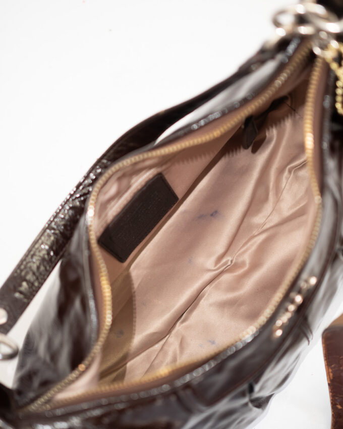 Vintage Coach Patent Leather Shoulder Bag – Espresso