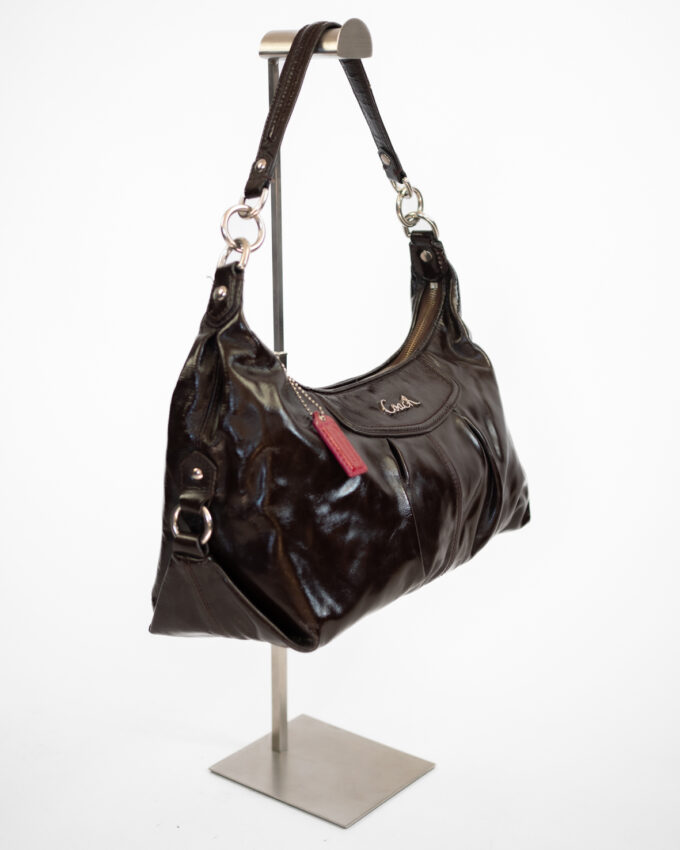Vintage Coach Patent Leather Shoulder Bag – Espresso