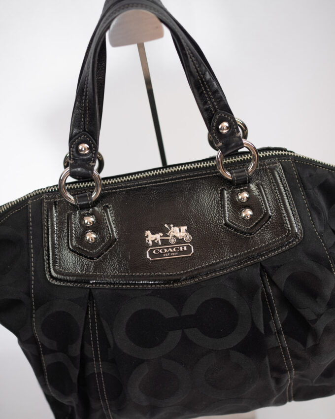 Vintage Coach Madison Signature Canvas Bag – Black