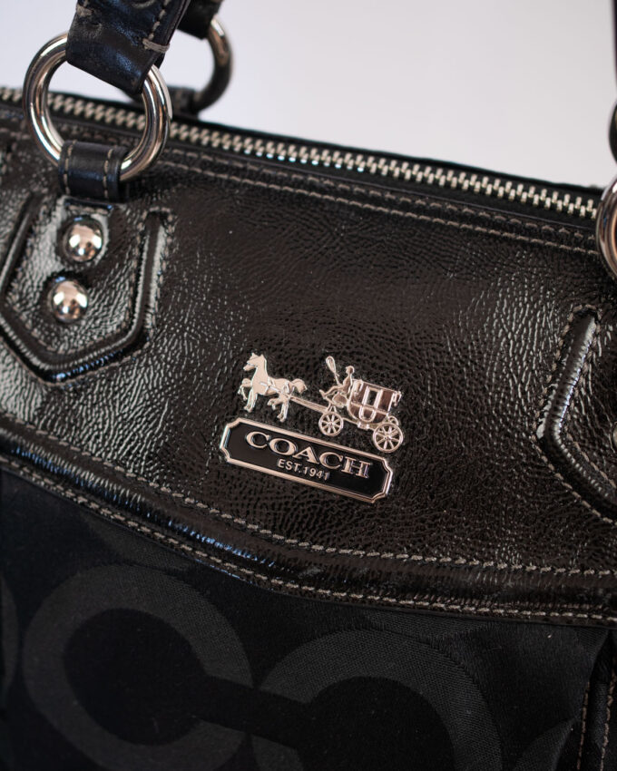 Vintage Coach Madison Signature Canvas Bag – Black
