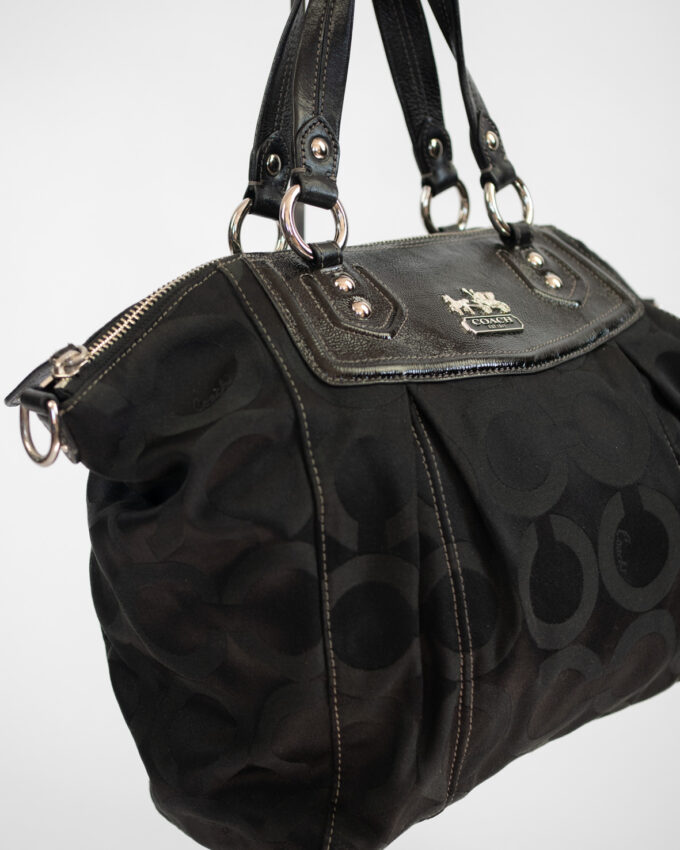 Vintage Coach Madison Signature Canvas Bag – Black