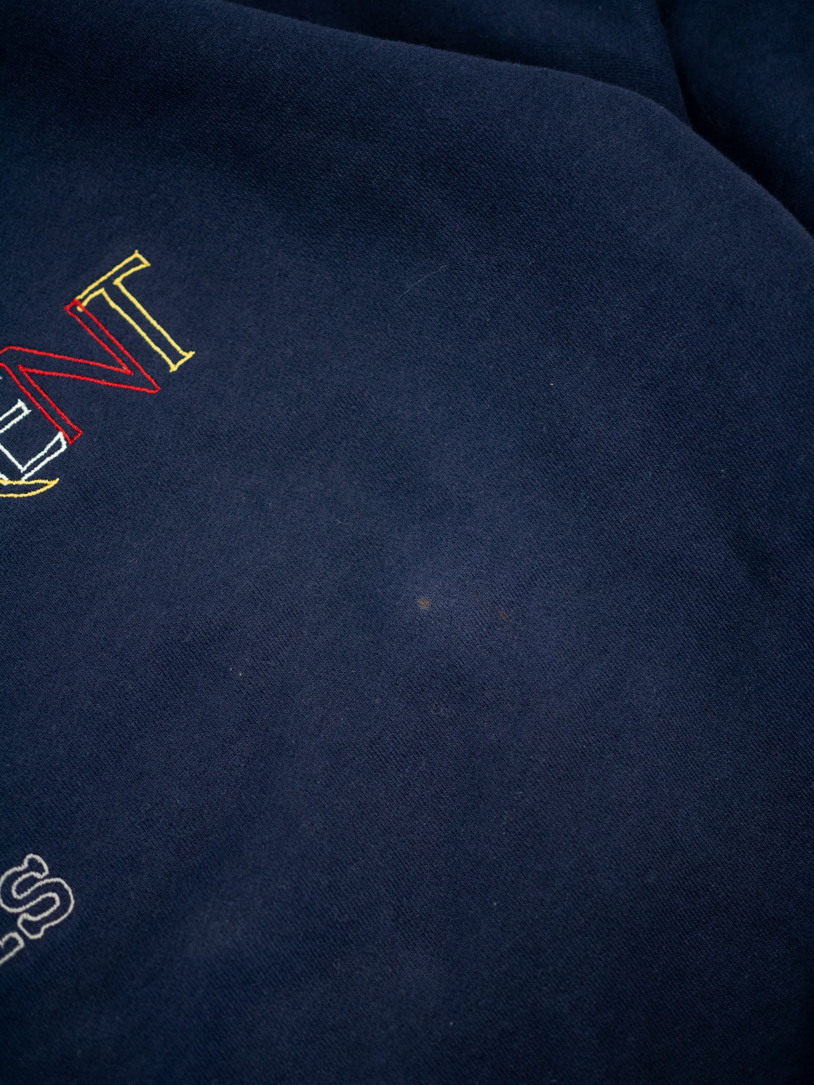 Vintage YSL Embroidered Oversized Sweatshirt – Navy - M - Image 7
