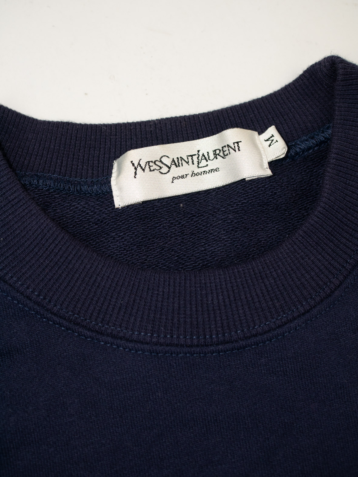 Vintage YSL Embroidered Oversized Sweatshirt – Navy - M - Image 3