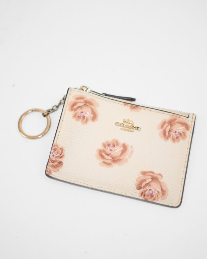 Vintage Coach Floral Mini Wallet – Cream