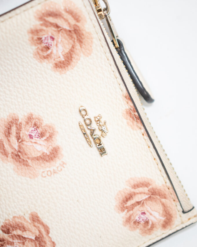 Vintage Coach Floral Mini Wallet – Cream