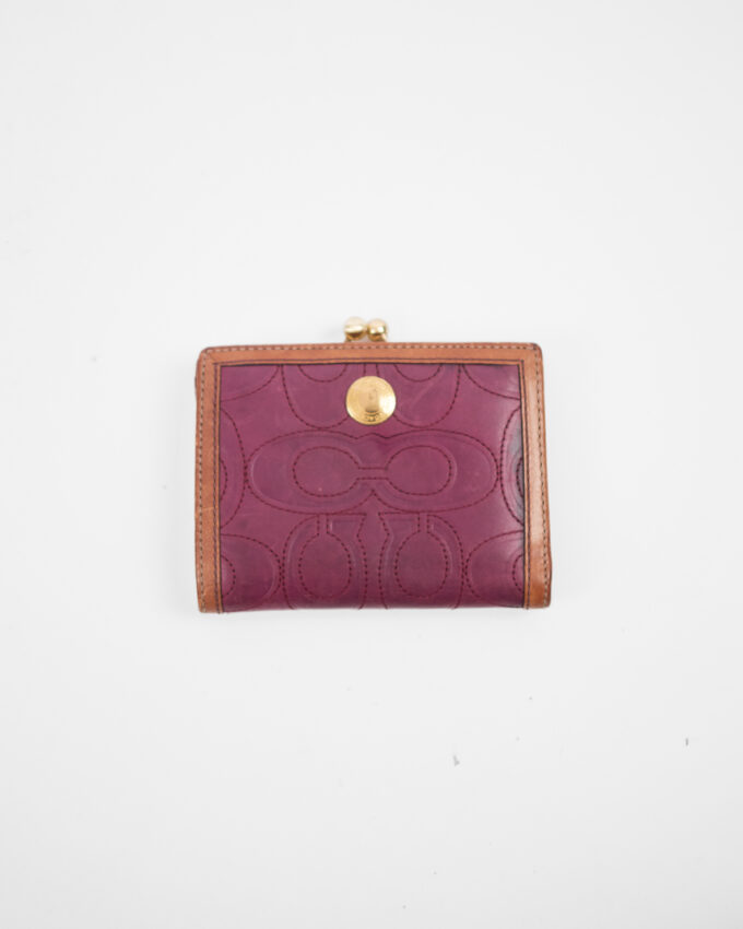 Rare Vintage Coach Kisslock Wallet – Burgundy