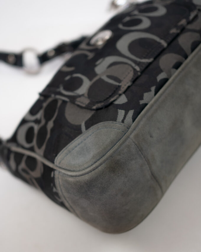 Vintage Coach Monogram Shoulder Bag – Black & Grey