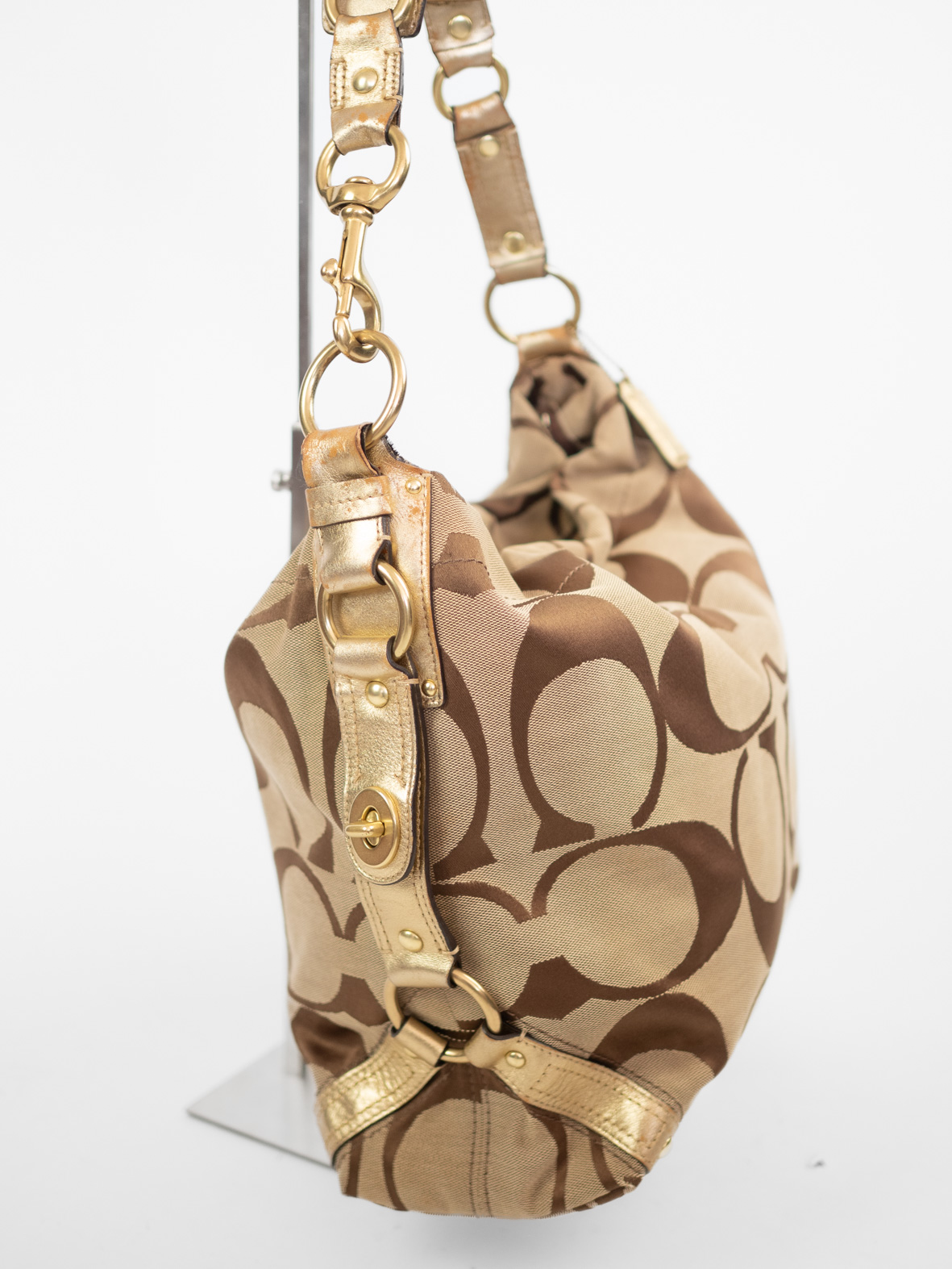 Vintage Coach Carly Monogram Bag – Gold - Image 7