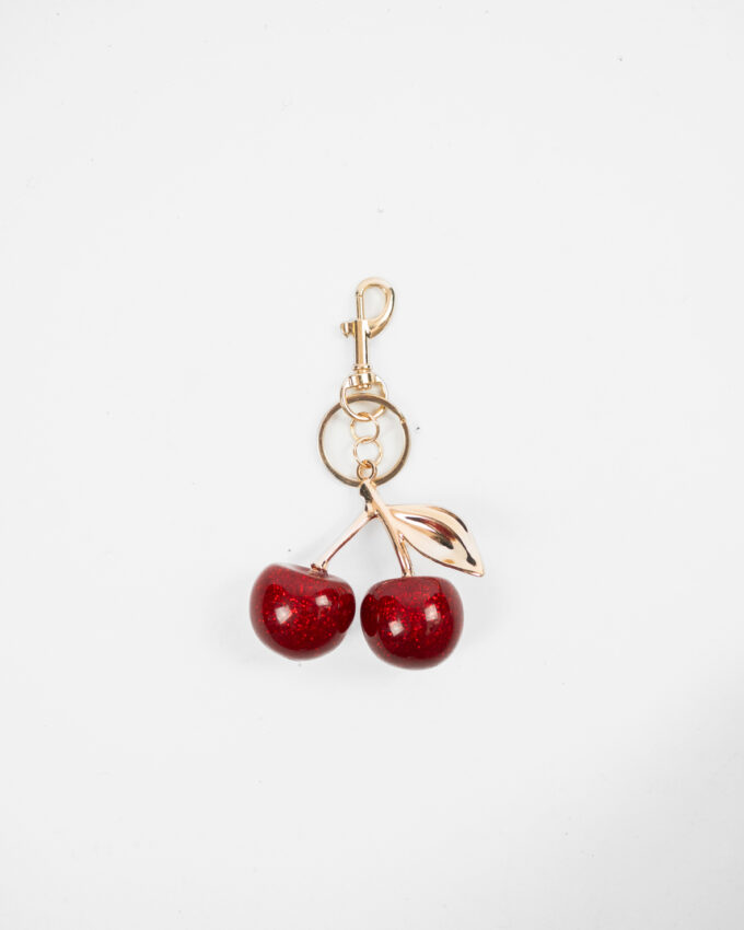 Cherry Bag Charm – Gold