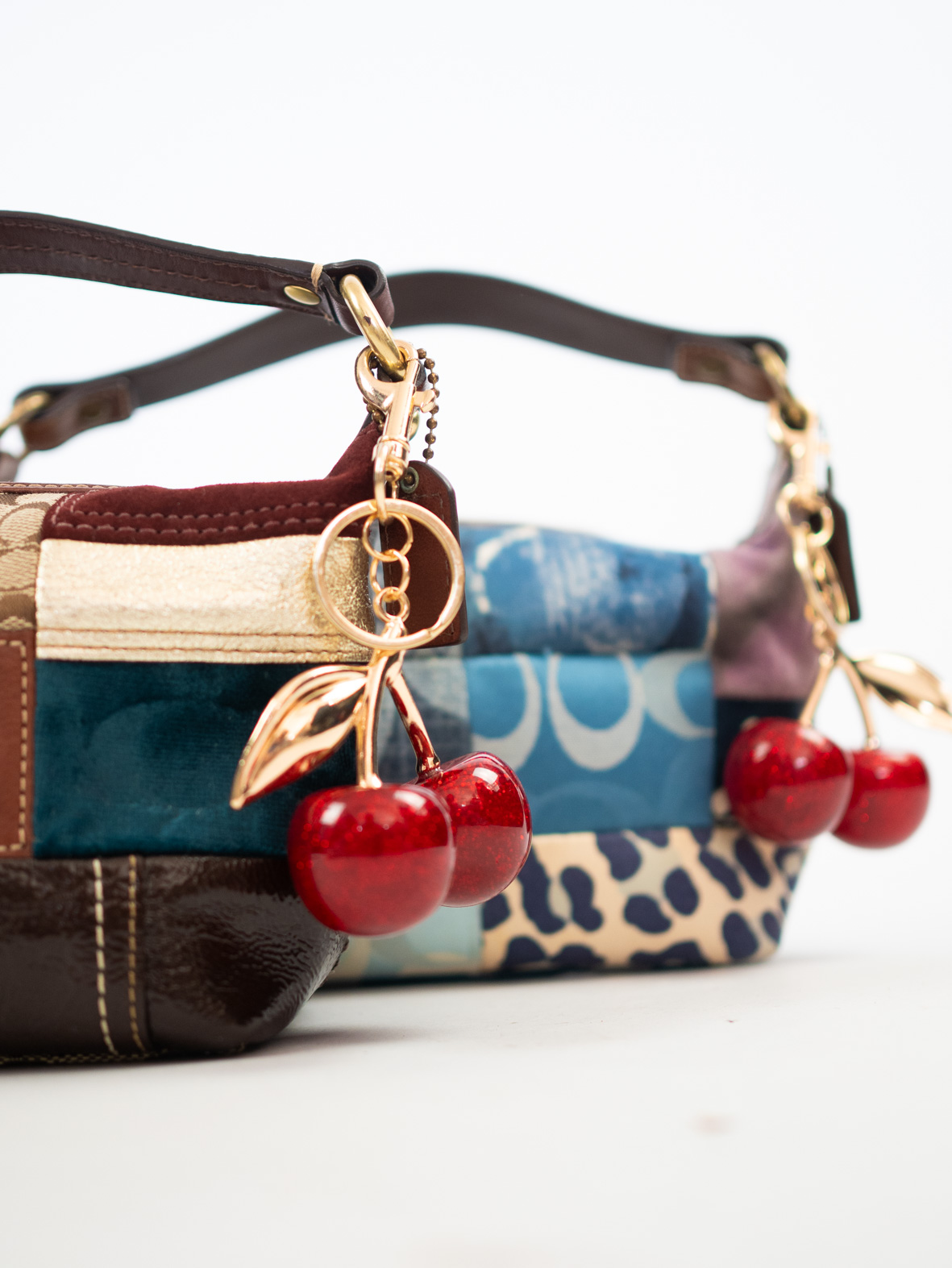 Cherry Bag Charm – Gold - Image 3