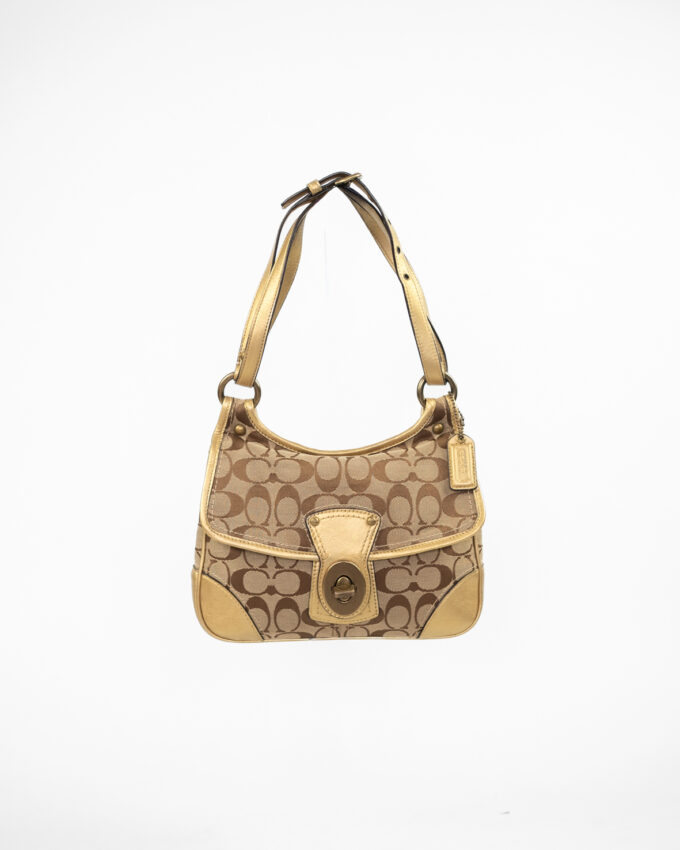 Vintage Coach Signature Turnlock Shoulder Bag