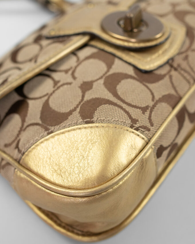 Vintage Coach Signature Turnlock Shoulder Bag