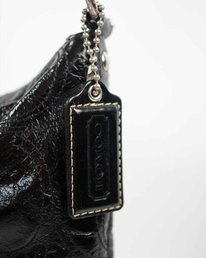 Vintage Coach Black Patent Leather Shoulder Bag