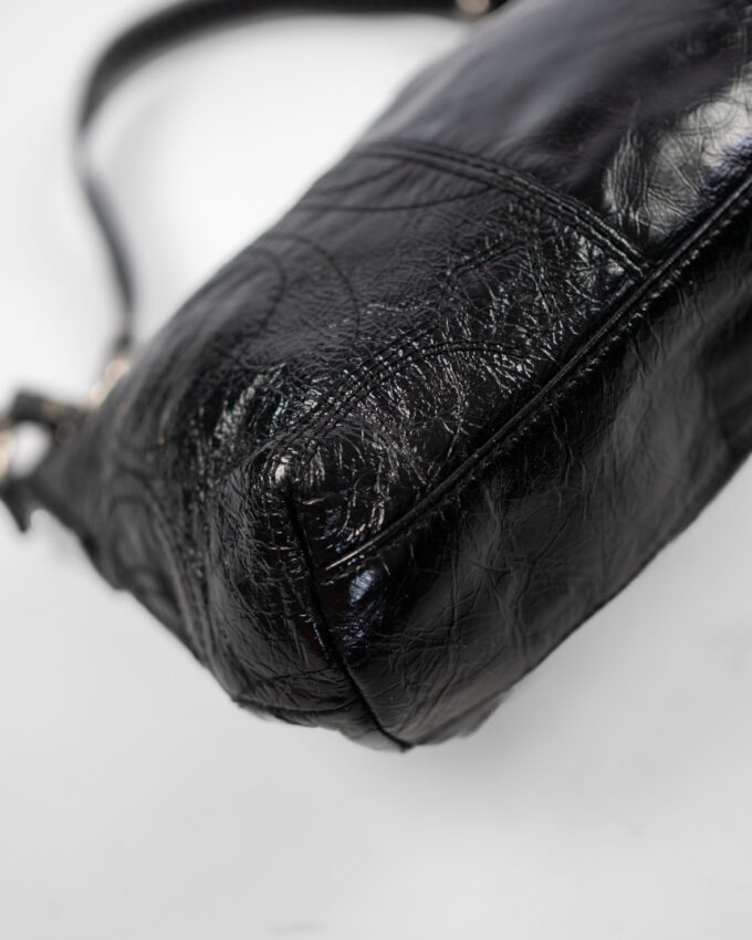 Vintage Coach Black Patent Leather Shoulder Bag