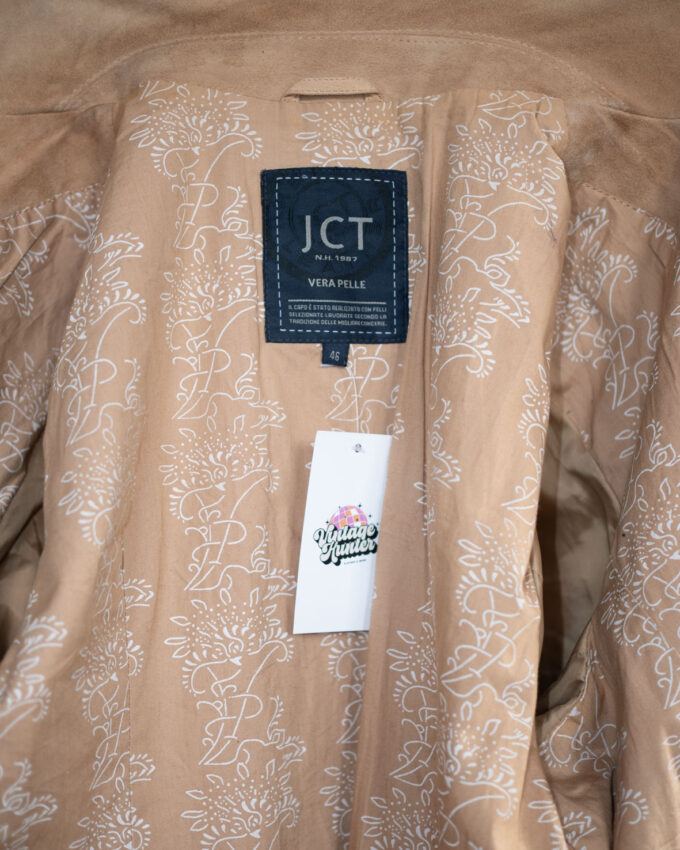 Vintage Made in Italy Suede Leather Coat – Sand Beige