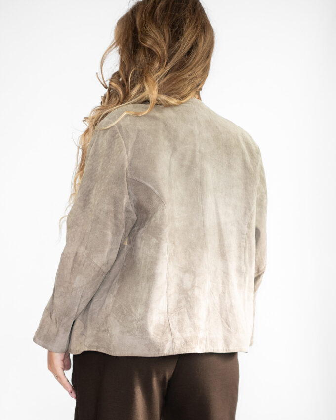 Vintage Suede Leather Landscape Jacket – Taupe