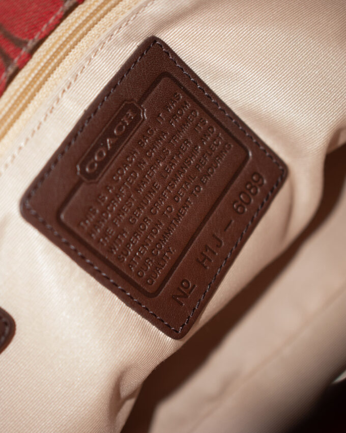 Vintage Coach Red Brown Signature Bag