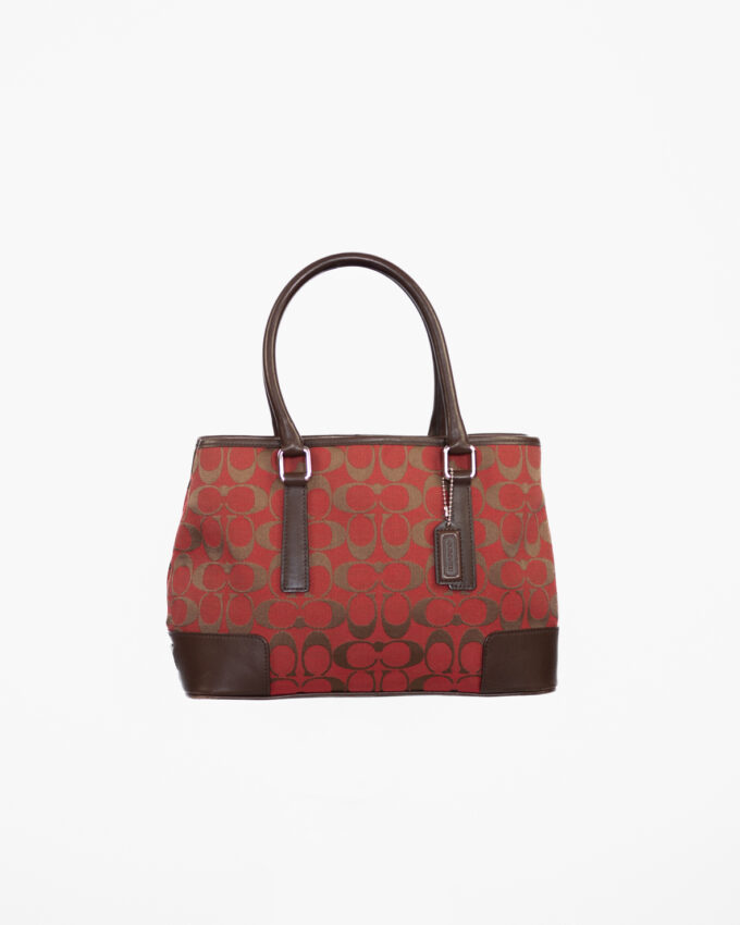 Vintage Coach Red Brown Signature Bag