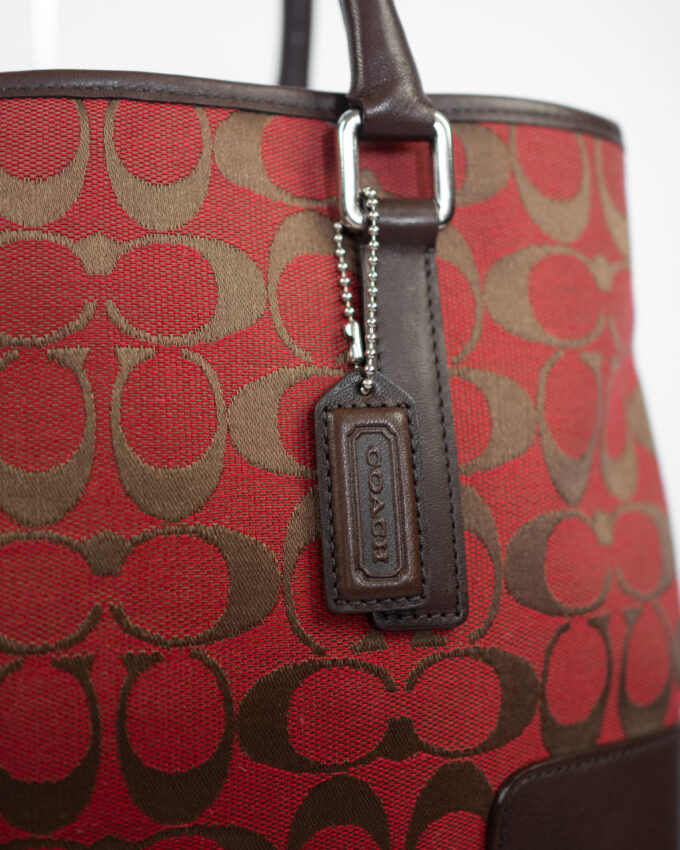 Vintage Coach Red Brown Signature Bag