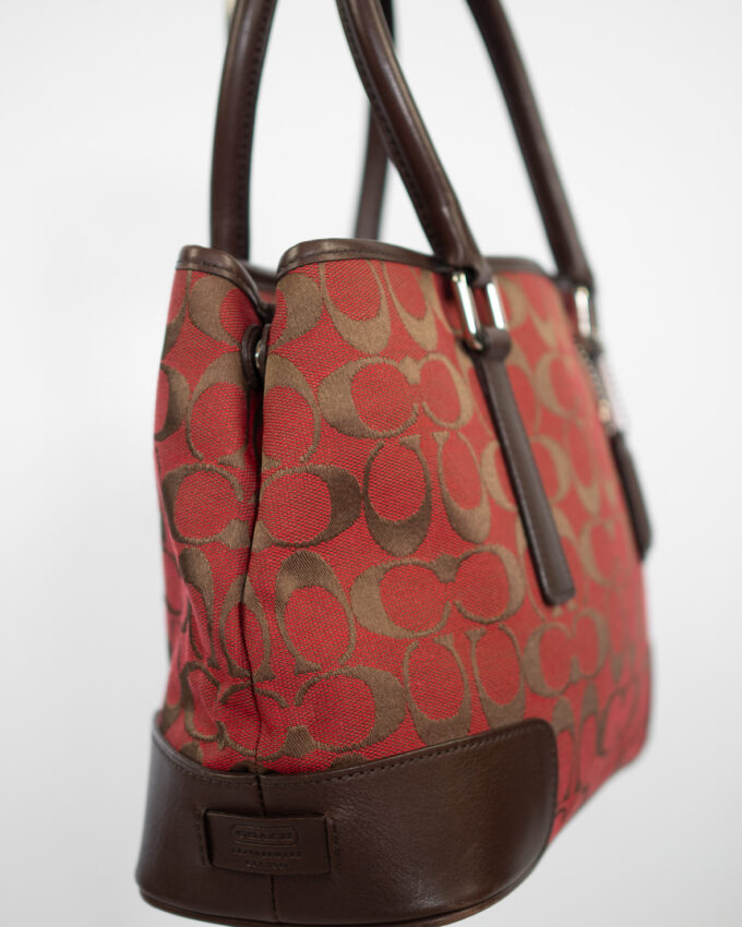 Vintage Coach Red Brown Signature Bag
